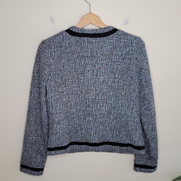 Ann Taylor | Textured Tweed Ladylike Jacket with Hidden Hook & Eye Closure - Picture 4 of 6